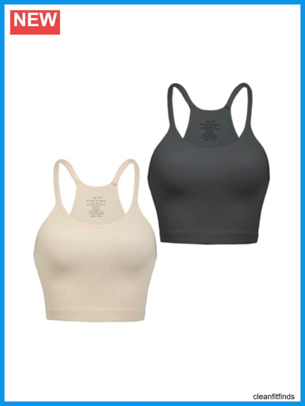 Ribbed Seamless Racerback Crop Tank Top for Yoga Gym Workout